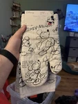 Disney Mickey Mouse Oven Mitt 2 Towels Sketchbook Black White 100% Cotton Nwt. Fixed Price $8.00.