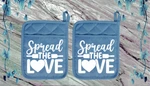 Spread The Love (2) Pocket Pot Holder Kitchen Bake Oven Mitt 19SLATEDBL. Fixed Price $16.99.