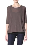 Lna Beaumont Cape Sepia High Low Hem Knitted Top Blouse Shirt Green Olive Brown. Fixed Price $70.95.