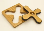 New 100% Natural Bamboo 2-IN-1 Trivet, Hot Pad, Pot Mat & Coaster. Fixed Price $14.99.