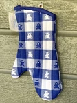 Nos Corning Revere Factory Store Oven Mitt Pot Holder Blue Plaid Teddy Bear. Fixed Price $9.99.