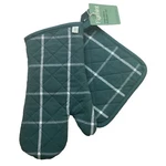 Figmint Quilted Oven Mitt & Potholder Set Green Plaid Windowpane. Fixed Price $14.99.
