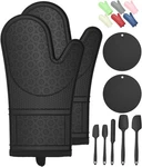 Oven Mitts With Heat-resistant Hot Pads And Five Silicone Spatulas Designed F.... Fixed Price $27.81.