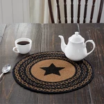 Vhc Brands Farmhouse Star Braided Jute Trivet Round Black Tan 15 Inch, Set Of 3. Fixed Price $46.63.