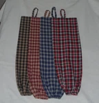 Country Plaid Design Homemade Fabric Plastic Grocery Bag Holder. Fixed Price $8.25.