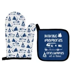 Qeheb Rv Camping Gifts Blue Oven Mitts And Pot Holders Sets, Camper. Fixed Price $18.07.