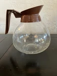 001B Vintage Sysco Glass Coffee Pot Brown Handle Restaurant Style. Fixed Price $17.50.