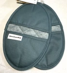 Kitchenaid Pot Holders (2) Oval Flag Blue Silicone Cotton Nwt. Fixed Price $24.99.