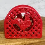Red Rooster Cast Iron Open Lattice Napkin Letter Holder Grant Howard 51095. Fixed Price $15.80.