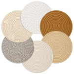 Billbotk 8"" Trivets For Hot Pots And Pans, 6 Heat Resistant Pads, Brown. Fixed Price $20.07.