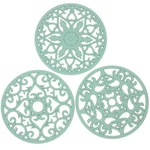 Sunmvehot Silicone Trivets Mats Set 3, Multi-use Intricately Carved Green. Fixed Price $22.26.