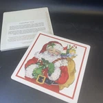 Santa Absorbent 7" Stone Trivet Hot Plate Coaster Christmas Table Decor/use. Fixed Price $14.99.
