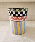 New Mackenzie Childs Piccadilly Utensil Holder Handmade Painted Majolica Last 1. Fixed Price $135.00.