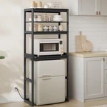 Songmics Home Kitchen Bakers Rack Power Outlet 4-TIER Adjustable Shelf Black. Fixed Price $71.00.