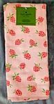 (3) Kate Spade Strawberry Pink Stripe Kitchen Dish Towels 100% Cotton 17" By 28". Fixed Price $24.97.