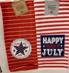 Dii Design Imports Dish Towel Fourth Of July Set 2 Happy Stars Stripes Red White. Fixed Price $10.19.