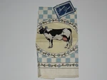 Vintage Stevens Linen Kitchen Tea Towel Cow Blue Check Pink 16.5" X 27.5". Fixed Price $16.99.