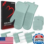 Oven Mitts & Pot Holders, Silicone Grip, 500 F Heat Resistant - 6 Pack Mint Gree. Fixed Price $40.48.