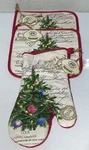Michel Design Works Cotton Kitchen Potholder Set With Oven Mitt White Christmas. Fixed Price $24.99.