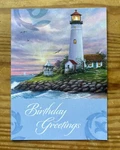 Susan Rios Lighthouse Birthday Card Scripture Inside Religious Junk Journaling. Fixed Price $7.00.