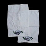 Set Of 2 Vtg Waverly Garden Room 'sweet Violet' Embroidered Hand Towels. Fixed Price $25.00.
