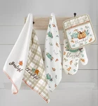 Avanti Home Grateful Patch Fall Kitchen 2 Oven Mitts 3 Towels Set Of 5. Fixed Price $39.99.