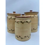 Park Designs Early Riser Canister Set 3 Piece Cream Red Berry Vine Farmhouse. Fixed Price $36.00.