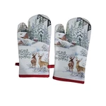 Amour Infini Christmas Oven Mits Set 100% Cotton One Size Of 2 Reindeer. Fixed Price $17.94.