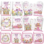 12 Pcs Spring Kitchen Set Floral Towels Oven Mitts And Pot Holders, H.... Fixed Price $15.05.