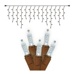 Vickerman 70 Light M5 Led Icicle Set Pure White On Brown Wire X6B3109. Fixed Price $50.61.