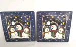 Christmas Snowmen Range Kleen Insulated Hot Pad Trivets X 7" Set Of 2. Fixed Price $9.50.