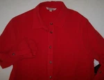Nwt John Mark Solid Red Funky Silver Back Zipper Longer Blouse Tunic Pockets. Fixed Price $32.99.