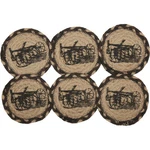 Sawyer Mill Charcoal Plow Coaster Set Of 6 Country Farmhouse Vhc Brands. Fixed Price $6.28.