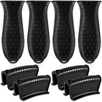 Enjamyo 8 Pack Silicone Hot Handle Holders, Cover Cast Iron Black. Fixed Price $23.20.