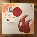 Rachael Ray Serveware Evoo & Vinegar Stoneware Bottle Set Red 53253. Fixed Price $16.39.