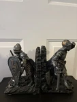 Design Toscano Arthurian Knight Bookends Grey Stone 8 Inch Set Two Fantasy. Fixed Price $40.00.