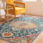 Safavieh Transitional Boho Oriental Medallion Area Rug Teal And Rose Crystal. Fixed Price $376.39.