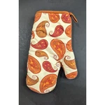Vintage Walmart Orange Cotton Paisley Oven Mitt Retro Style 10" Kitchen Cook. Fixed Price $14.99.