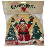 Holiday Country Craft Hot Pad Vtg Santa Puffy Appliqu Pot Holder Christmas Tree. Fixed Price $10.08.