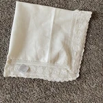 Heritage Lace Blue Ribbon Crochet Cotton Linen Cream Table Topper 38X38. Fixed Price $29.99.