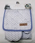 Nwt Eco One Ultimate Bakers Set Of Apron Pot Holder Oven Mitt Grey & White. Fixed Price $8.95.