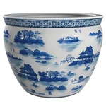 Red Lantern Authentic 12 Blue & White Porcelain Fishbowl Planter. Fixed Price $154.99.