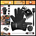 Bbq Accessories Set - Grilling Oven Gloves, Meat Thermometer, Silicone Brush &. Fixed Price $35.99.