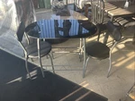 Flash Furniture 3 Piece Glass Top Bistro Set In Black. Fixed Price $90.00.