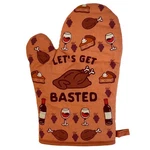 Let's Get Basted Oven Mitt Funny Thanksgiving Wine Drinking Feast Graphic. Fixed Price $7.70.
