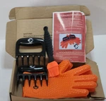 Grace Kitchenwares Grill Silicone Gloves Brush And Claws Set New Open Box. Fixed Price $13.00.