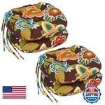 Blazing Needles Spun Polyester Patterned Outdoor Round Tufted Chair Cushions. Fixed Price $136.08.