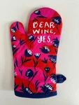 Blue Q Oven Mitt Humor "dear Wine, Yes" Flowers Red Pink Thick Cotton Nwot. Fixed Price $9.95.
