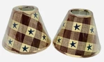 Set Of 2 Lamp Shades Colonial Star Park Designs 3/4" X 4.75 6" -new-. Fixed Price $34.99.