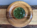 Wooden,handmade,maple, Flower Pot W/uranium Floral Frog. Beautiful!. Fixed Price $49.99.